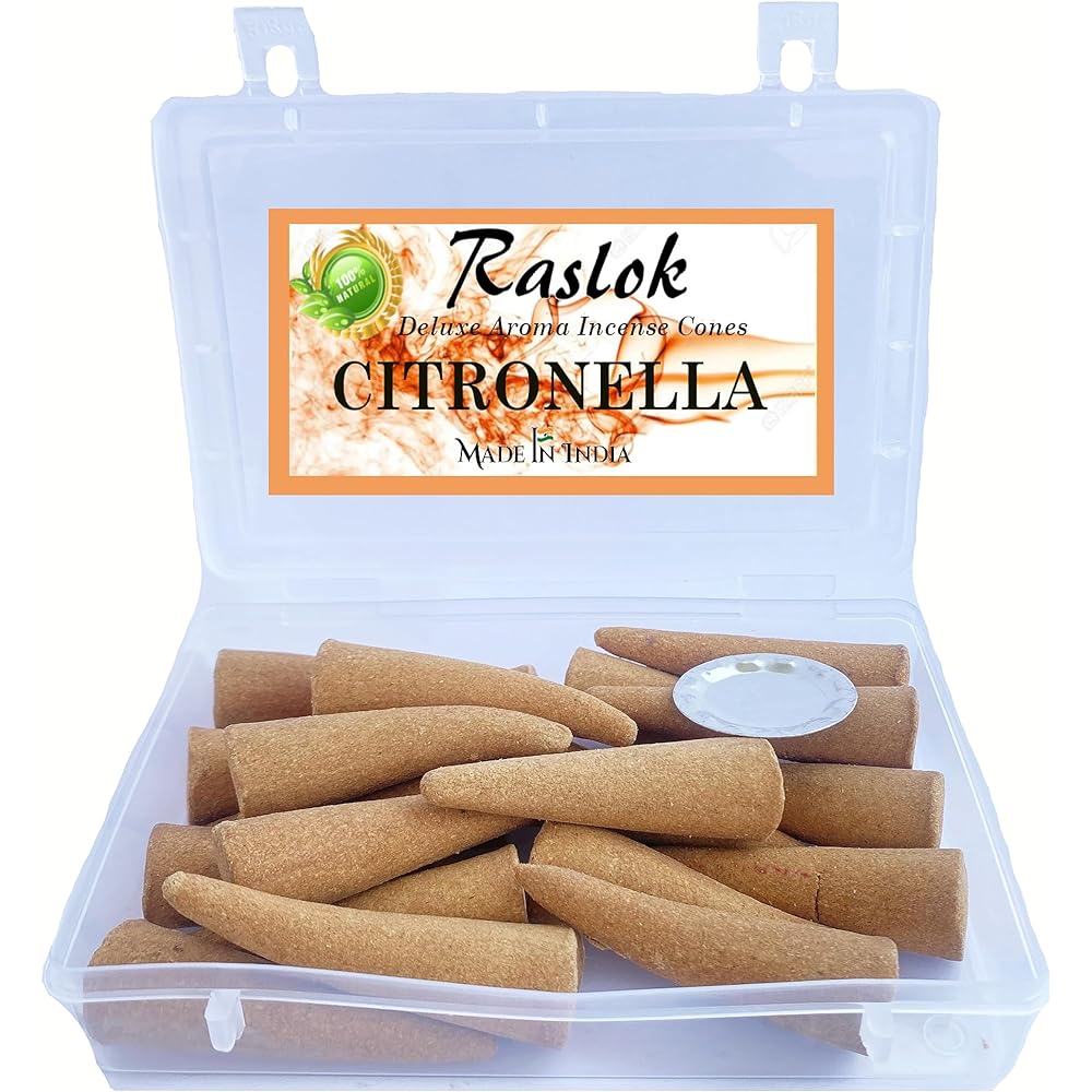 Raslok 100% Natural and Pure Incense Cones | Homemade | Home Dipped Best Scent Cones (Pack of 60) 60 Cones Lavender