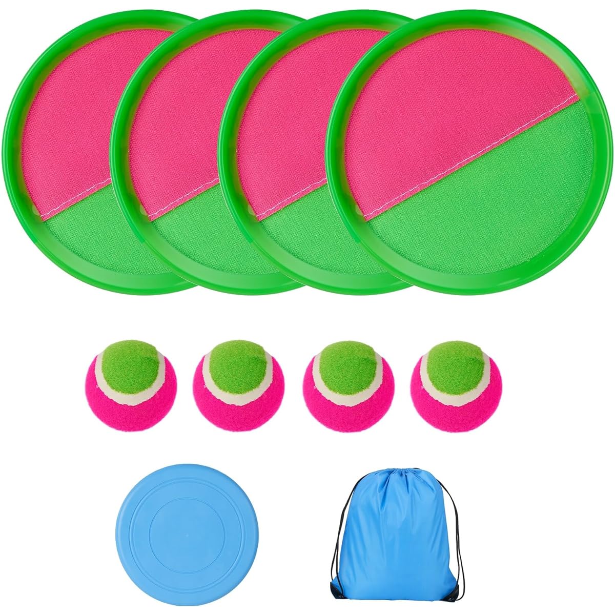 TOPLUS Toss & Catch Set 6 Paddles & 3 Balls/4 Paddles & 4 Balls Yard Games Kids Outdoor Toys Beach Toys Camping Games Indoor and Outdoor Games For Kids and Families