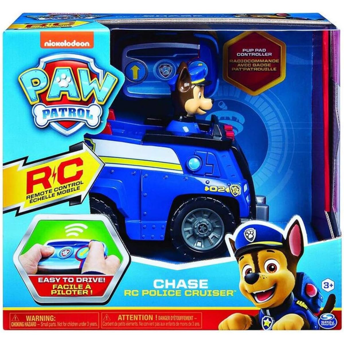 Paw Patrol RC Car Police Cruiser Chase Fire Truck Marshall (Blue Chase Police Cruiser) [Parallel Import]