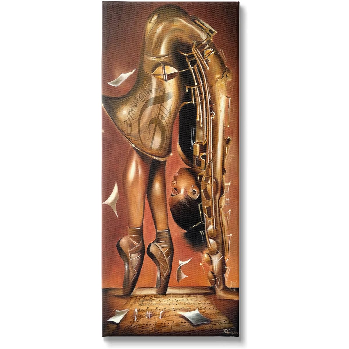 Stupell Industries Surreal Saxophone Ballerina Composition Canvas Wall Art Designed by Salaam Muhammad