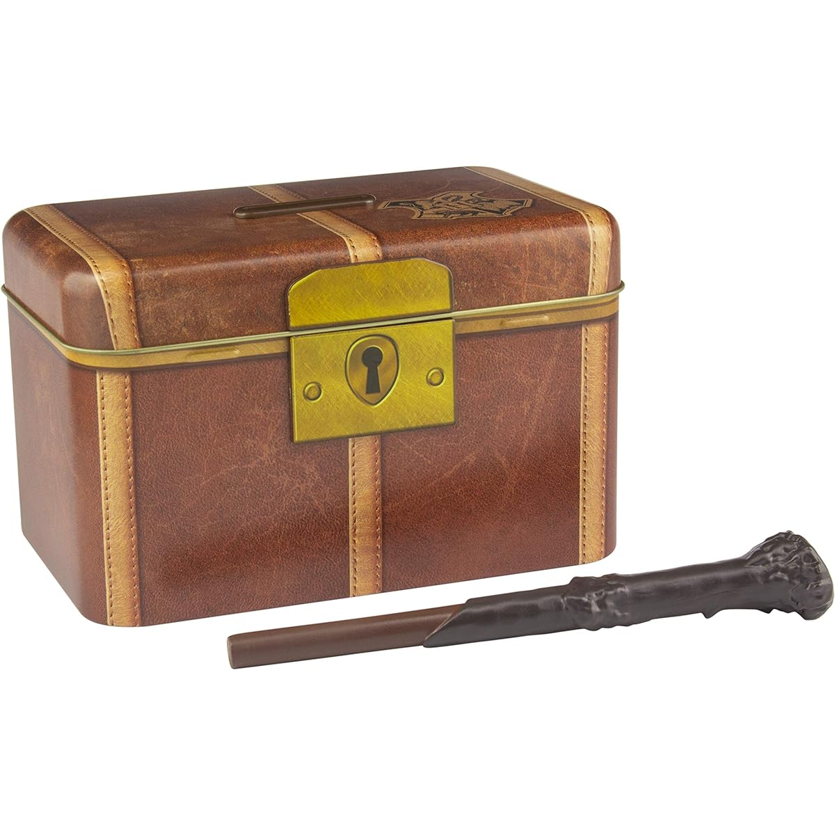 Paladone Savings Bank | Hogwarts inspired | Magical trunk design | Keep your money safe | Brown | 11 x 17 x 12 cm