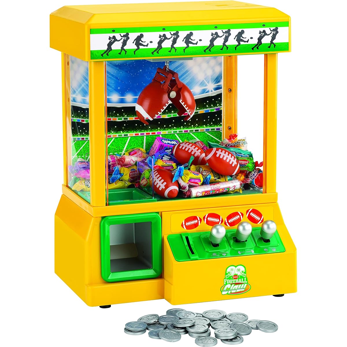 KOVOT Mini Arcade Claw Grabber Machine - Candy Machine for Kids - Retro Carnival Music - Best Birthday Gift Game Use Gumballs, Toys, or Small Prizes - Includes 3 Footballs