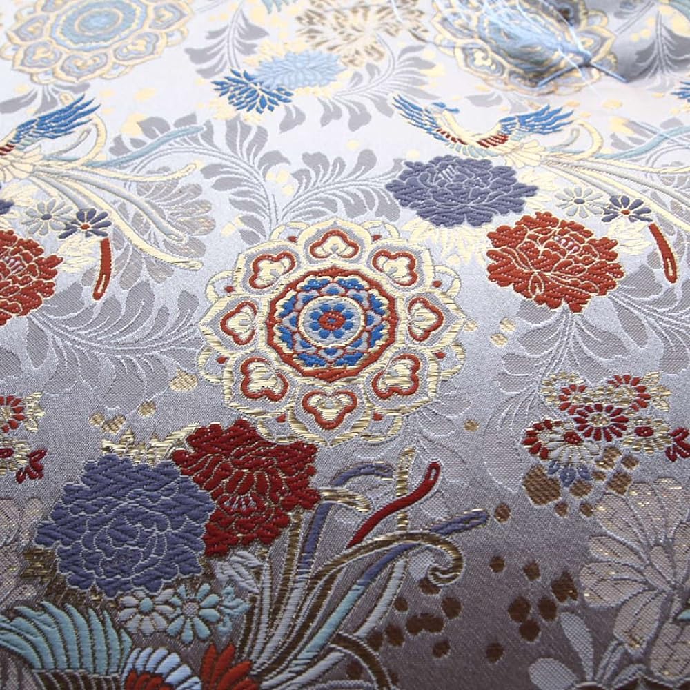 Heavenly Ascension Phoenix (Compressed Cotton) Gozen Zabuton 67 x 68 Memorial Service Buddhist Altar Temple Zabuton (Cream)