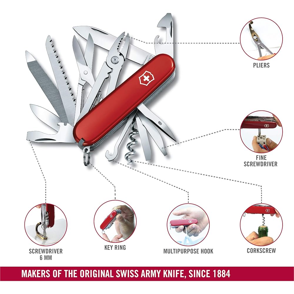 VICTORINOX Handyman Multi-Function Knife with DIY Pliers, Swiss Made Multi-Tool with 24 Functions [Domestic Genuine Product, Warranty Included] 1.3773