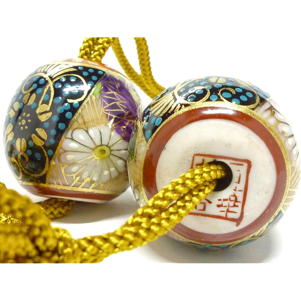 Kutani ware [Kodama Fuchin] Blue grains + gold flowers (masterpiece)