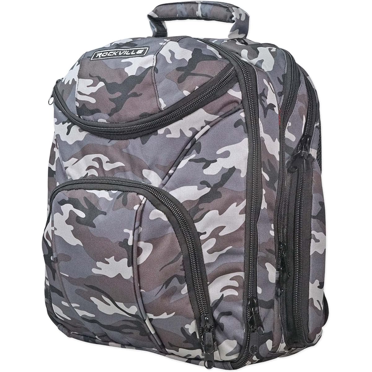 Rockvilie DJ Mixer Case Travel Camo Backpack Bag Fits 19" W x 20" H x 13" D