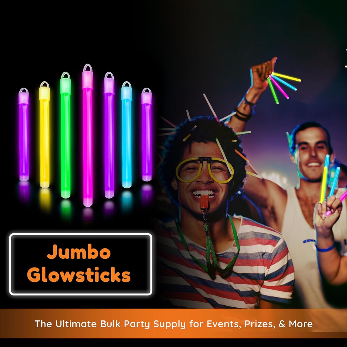 Glow Fever Bulk 100ct 6" Premium Glow in the Dark Sticks with End Caps and Straps for Party Supplies Festivals, Raves, Birthdays, Weddings (Pink)