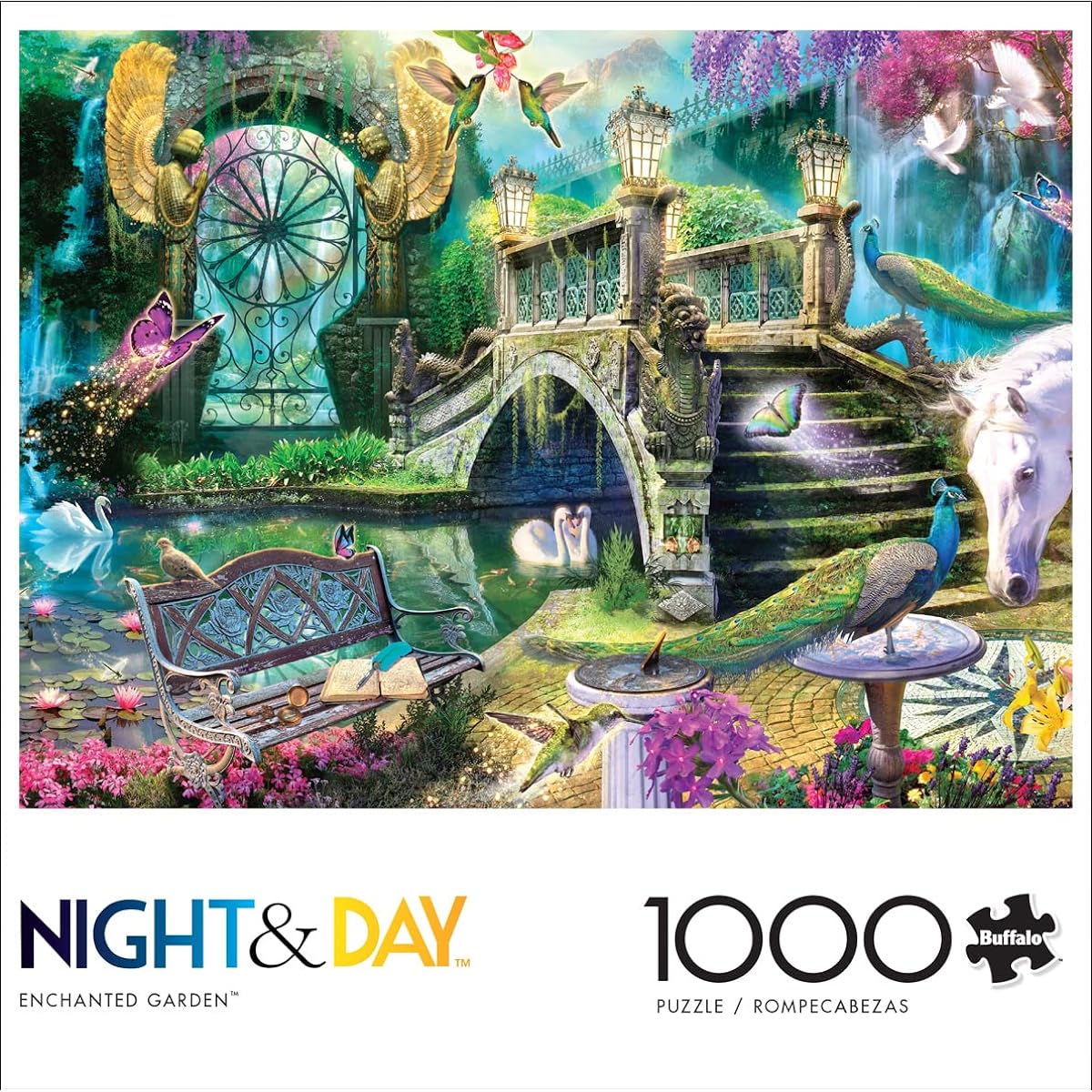 Buffalo Games - Enchanted Garden - 1000 Piece Jigsaw Puzzle for Adults, Challenging Puzzle, Perfect for Game Night - 1000 Pieces, Finished Size 26.75 x 19.75