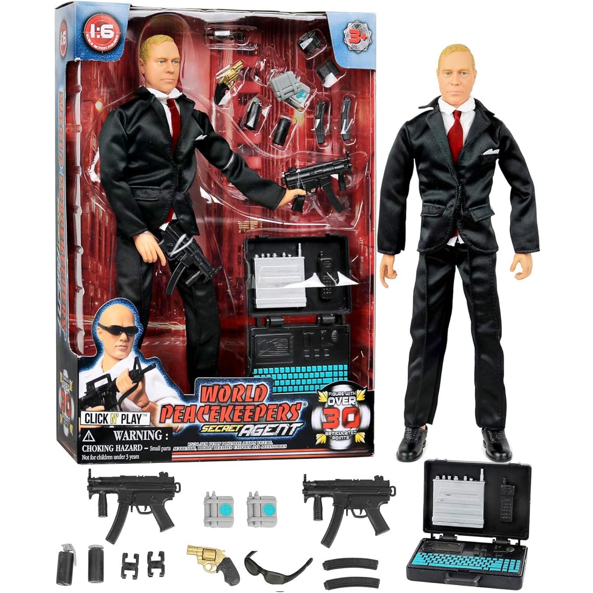 Click N' Play Secret Service Suit 12" Action Figure Playset with Accessories