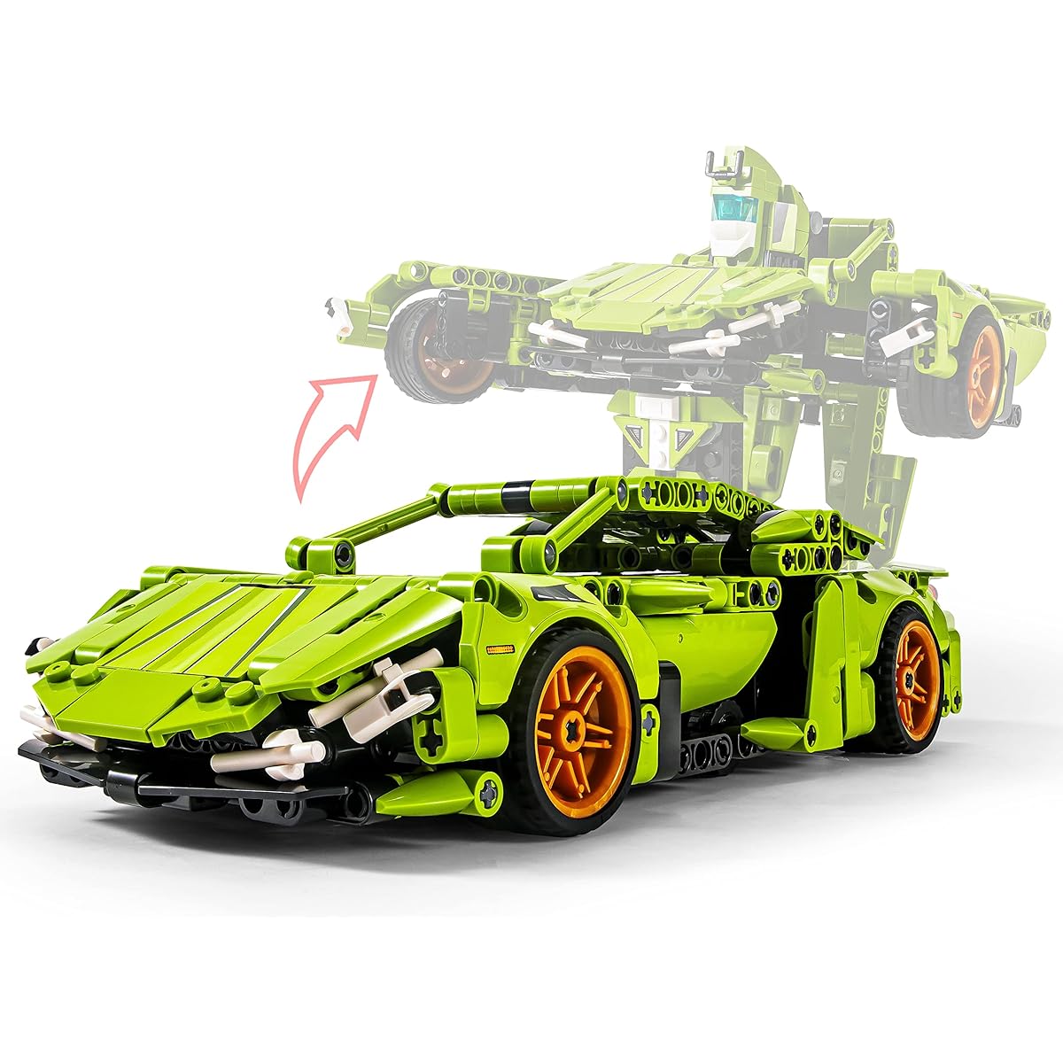 SEMKY Car Series Sun Super Sports Car (Transformable Robot) Building Blocks Set (721 Pieces) Sports Car Model Gift for Kids and Adults