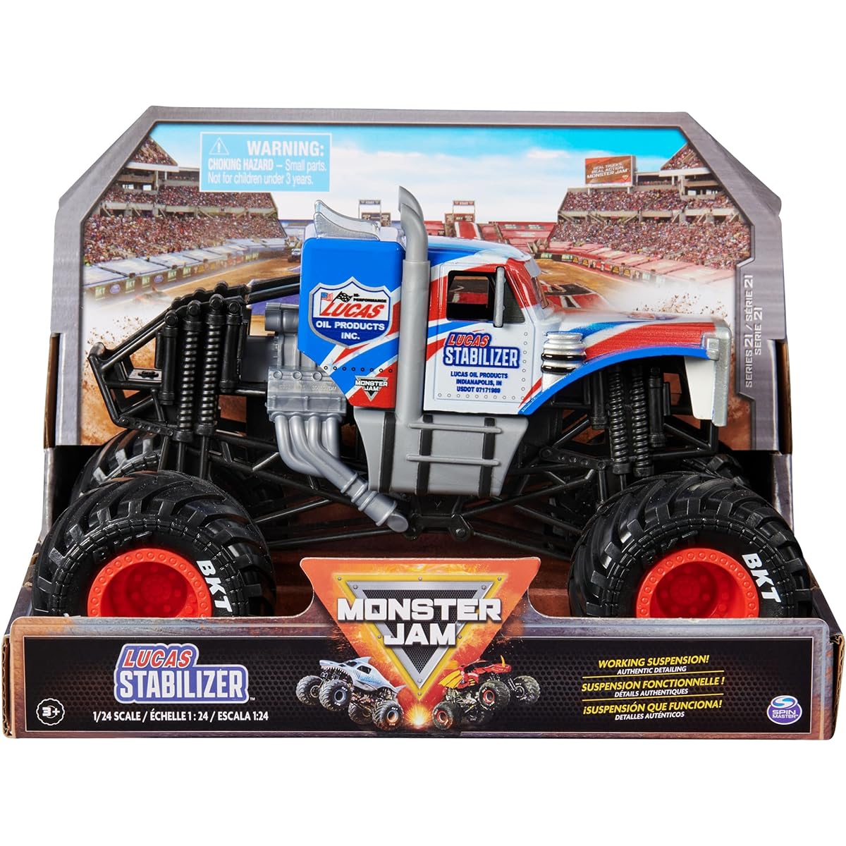 Monster Jam Lucas Official Stabilizer Monster Truck Collector Diecast Car 1:24 Scale Kids Toy Boys Girls Ages 3+