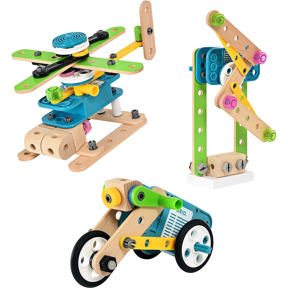 BRIO Builder Motor Set [121 Pieces] Target Ages 3 and Up (Assembling Toy, Building Blocks, Educational Toy, Wooden) 34591