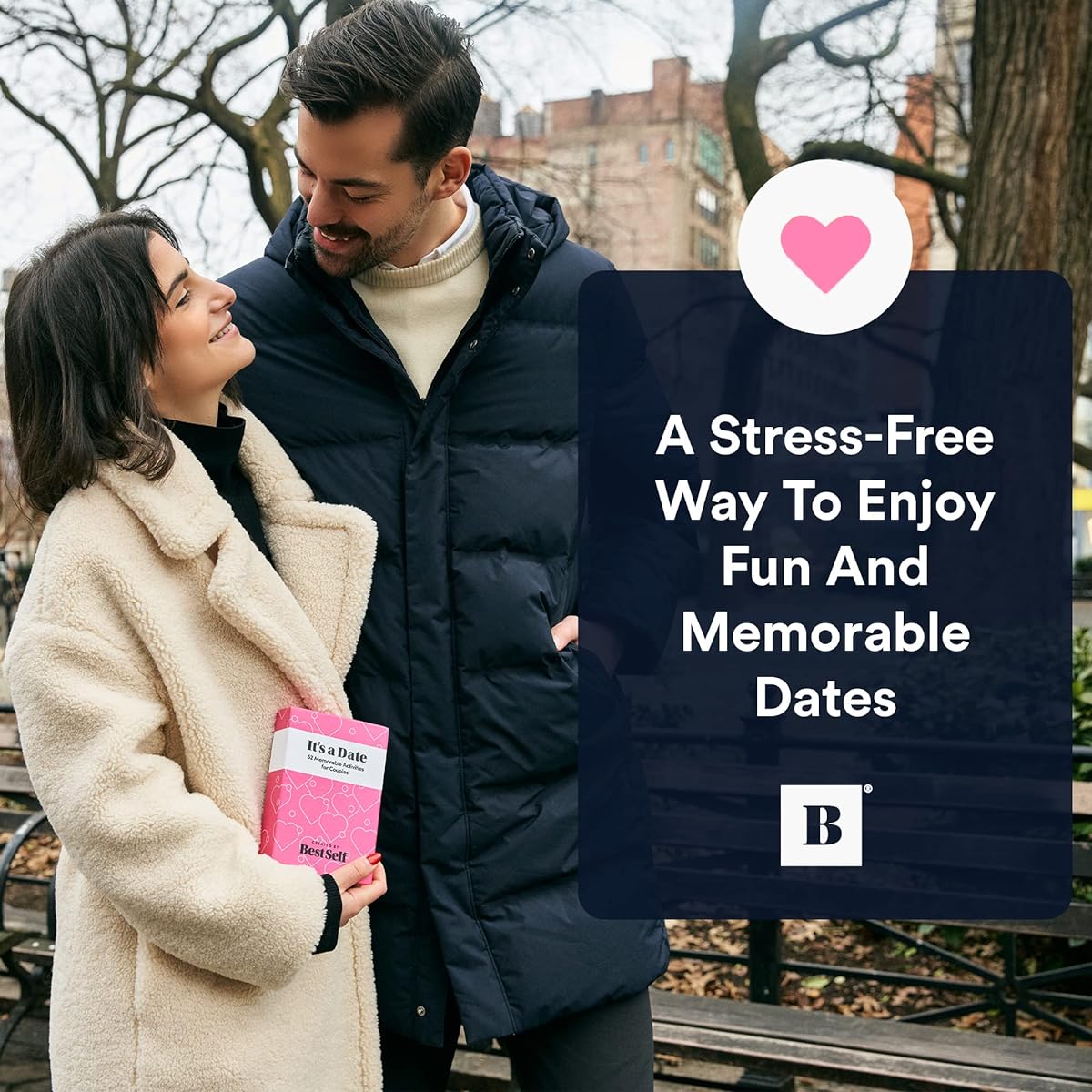 BestSelf It's A Date - 52 Memorable Date Ideas for Couples - Fun Date Night Card Game Add to your Couple Games Collection