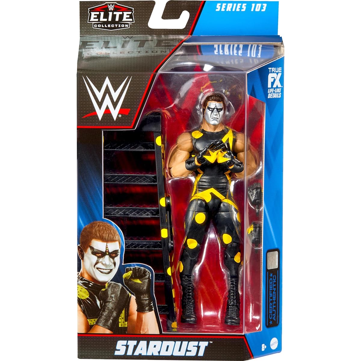 WWE Stardust Elite Collection Action Figure with Accessories, Articulation, Lifelike Details, Collectible Toy, 6"