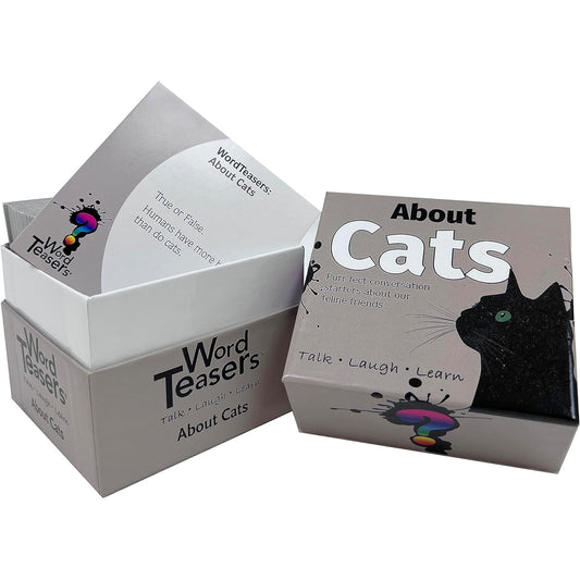 ?WORD TEASERS About Cats - Fun Cat Trivia Game for Cat Lovers - Cat Themed Game for All Ages - Funny Cat Facts for Kids and Adults - 150 Cat Trivia Cards
