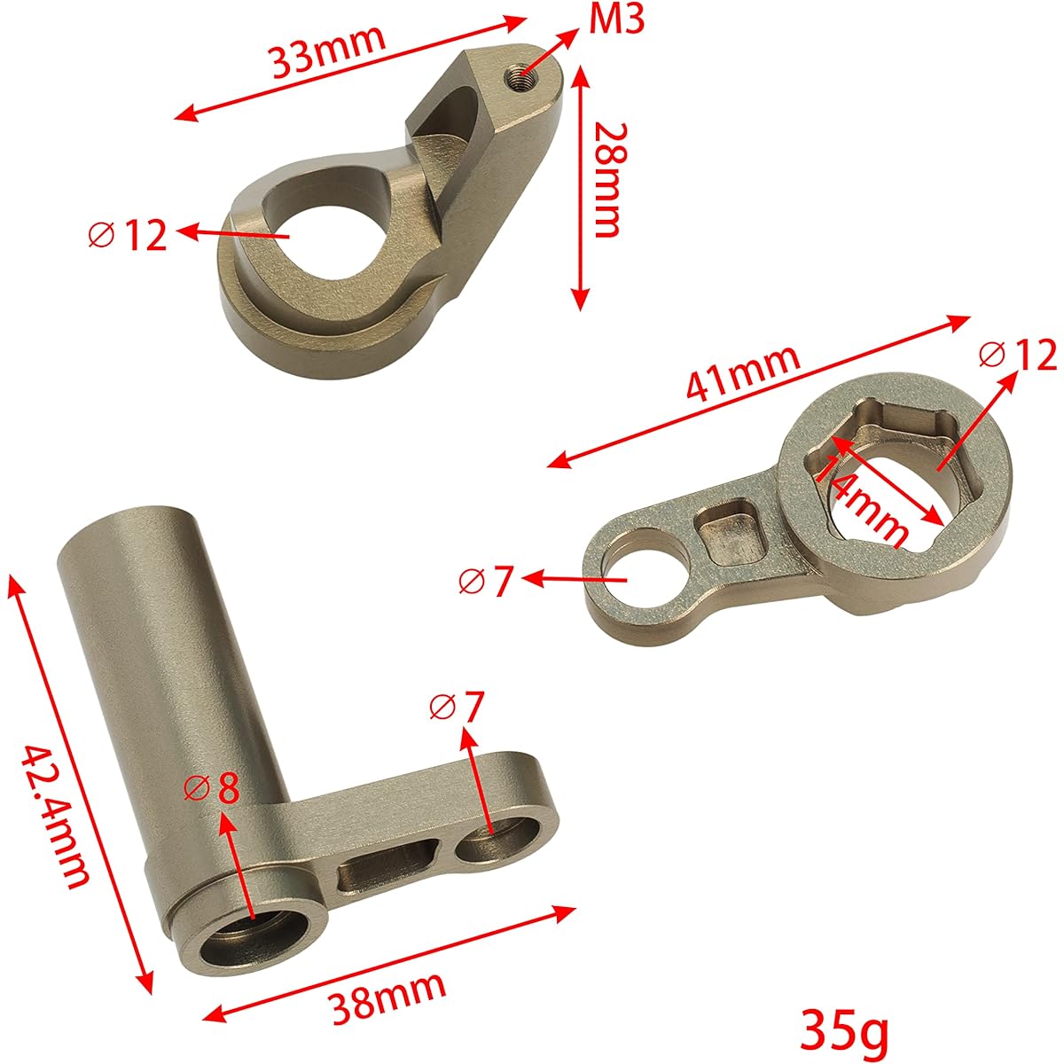 Aluminum Servo Saver Set Upgrade 7075-T6 1/8 4WD Sled Monster Truck Original Anodized