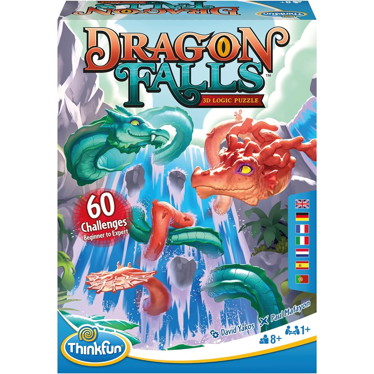 ThinkFun 76496 Dragon Falls - 3D logic game, for children and adults, board game for 1 player, ages 8 and up