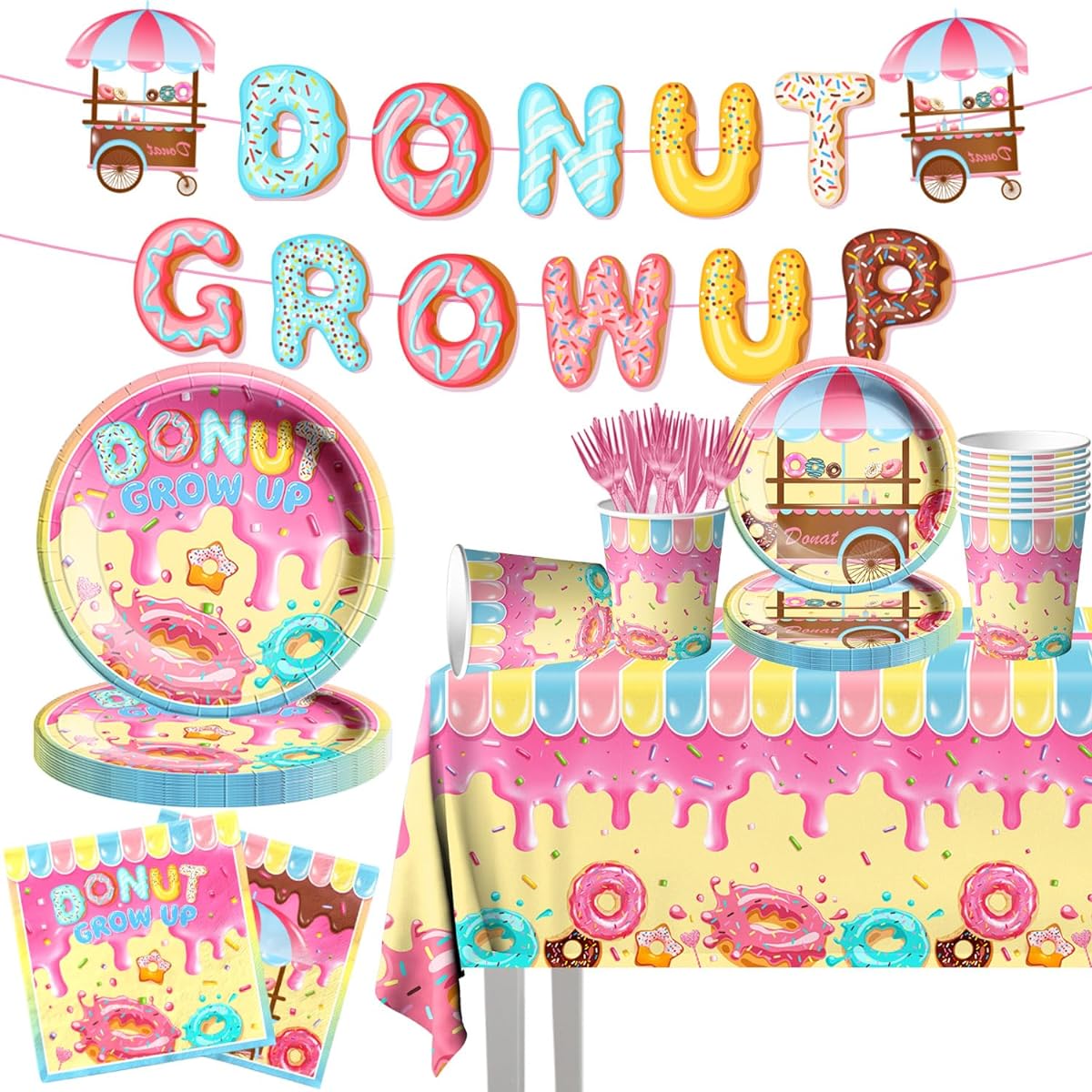 Doughnu tbirthday decoration, 142pcs decoration