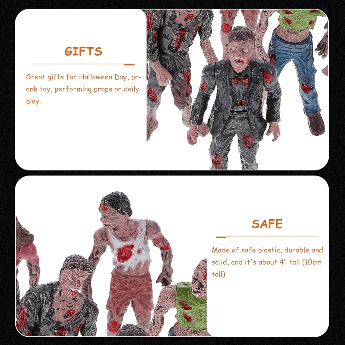 NOLITOY 6 Pieces Halloween Zombie Halloween Zombie Figure Zombie Action Figure Walking Dead Figure Doll Action Figure