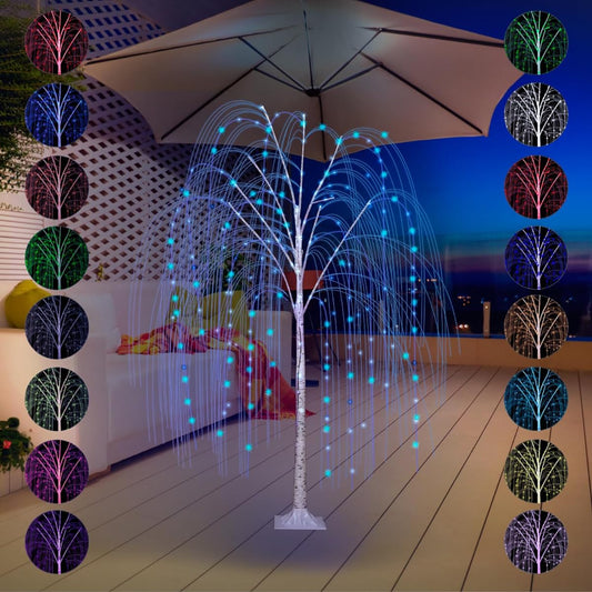 Twinkle Willow Tree, Christmas Willow Tree, Willow Tree Lights, Indoor Outdoor Weeping Lighted Tree, Christmas, Halloween, Wedding Lights, with 240 LED Lights, 16 Colors, 7 Effects, Remote Control, 5ft
