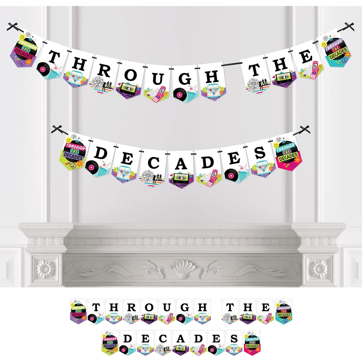 Big Dot of Happiness Through the Decades - 50s, 60s, 70s, 80s, 90s Party Banners. Party Decorations - Through the Decades