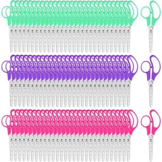 150pcs Classic Kids Scissors, Safety Scissors, Pointed Tip Scissors, Classroom Scissors for Schools, Students, Kids, DIY Crafts, Assorted Colors, 5.5 x 2.4 Inch