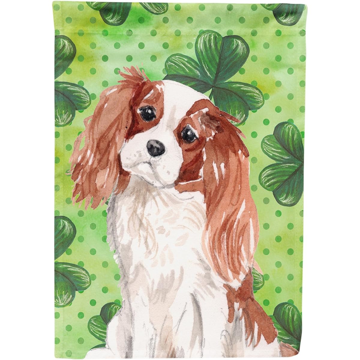 Caroline's Treasures BB9533GF Blenheim Cavalier Spaniel St. Patrick Decorative Garden Flag, Multicolor