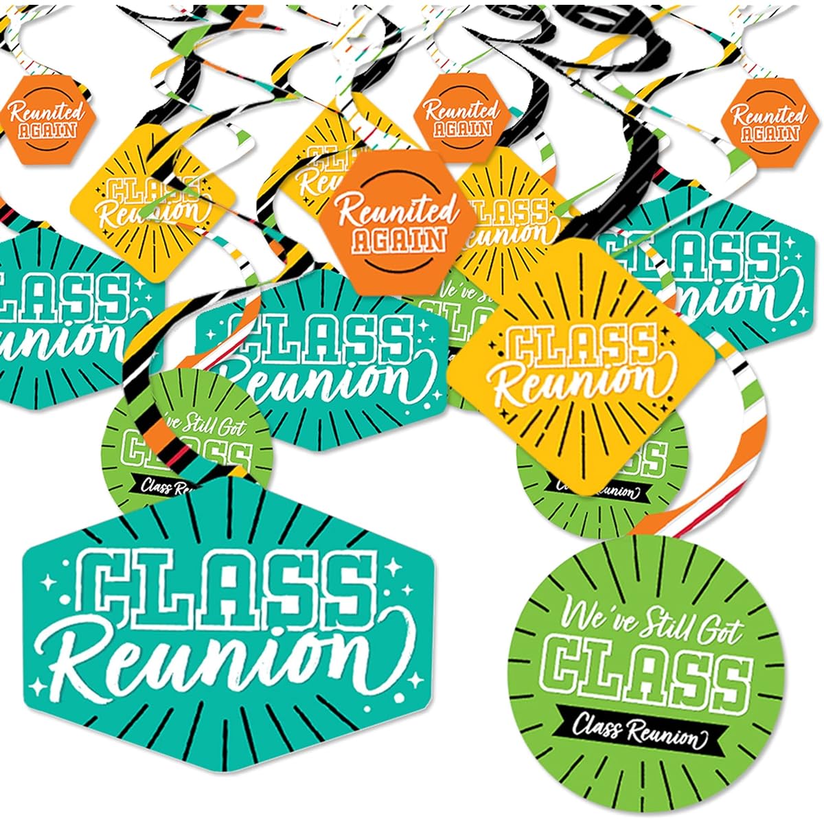 Big Dot of Happiness Still Got Class - High School Reunion Party Hanging Decorations - Party Decoration Swirls - Set of 40