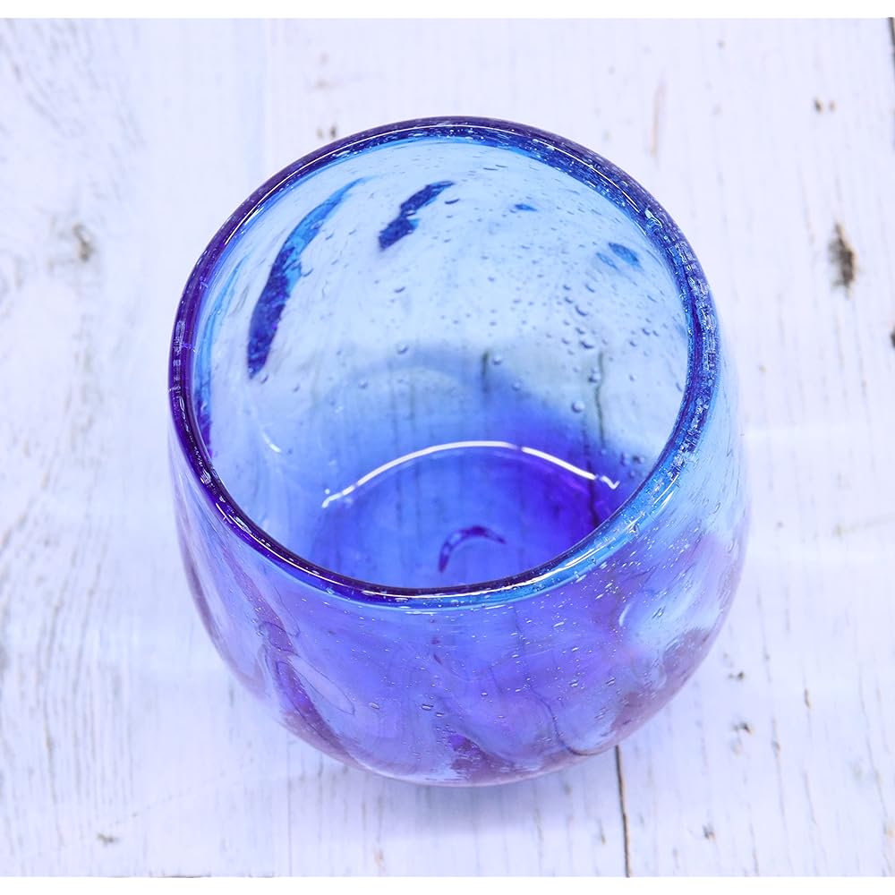 New [Commercial Set] Instagrammable Churaumi Taru Glass (Large) Water & Blue Set of 12