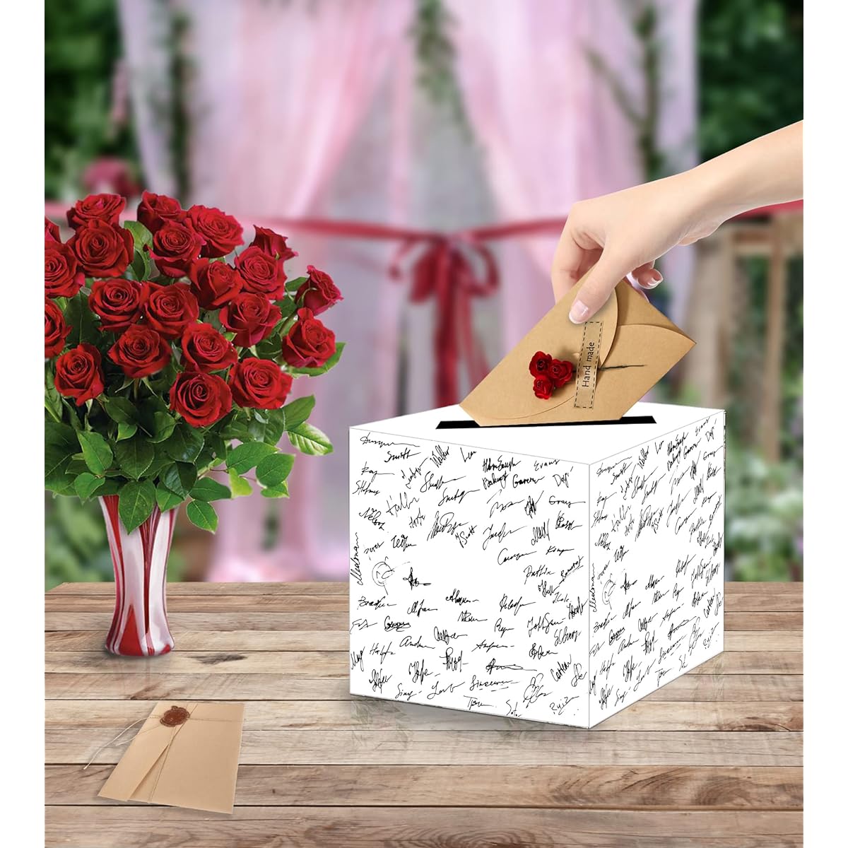 2pcs White Card Boxes DIY Gift Card Boxes Money Card Box Holder for Wedding Reception Baby Shower Bridal Shower Birthday Party Supplies