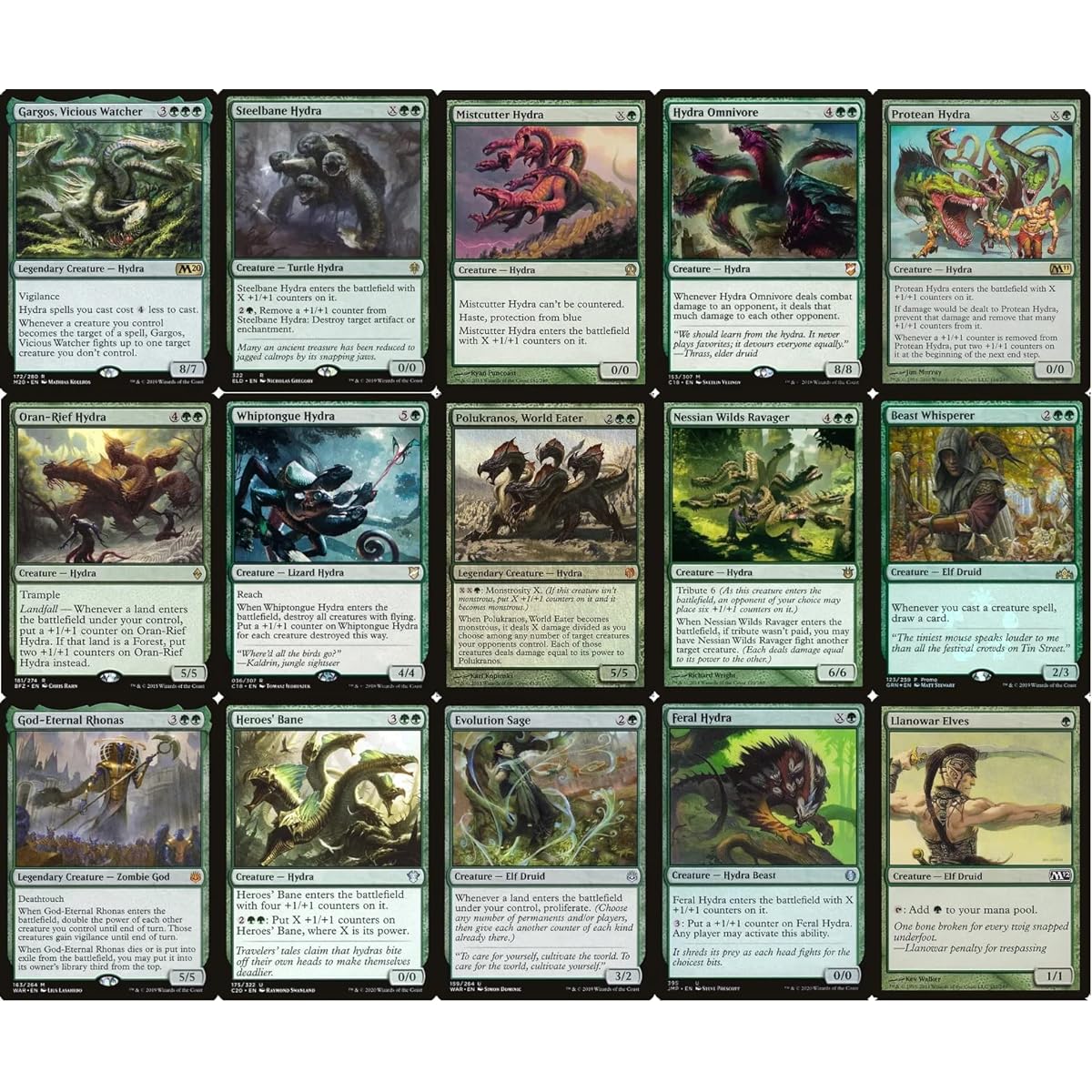 Hydra Commander Deck - Mono Green - EDH - 100 cards - Custom Magic the Gathering Deck - Very Powerful!