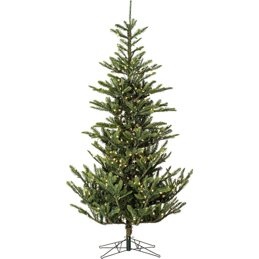 Vickerman 9' Alberta Spruce Artificial Christmas Tree with Warm White Dura-lit LED Lights - Lifelike Indoor Seasonal Home Decoration - Maintenance Free Faux Spruce Christmas Tree