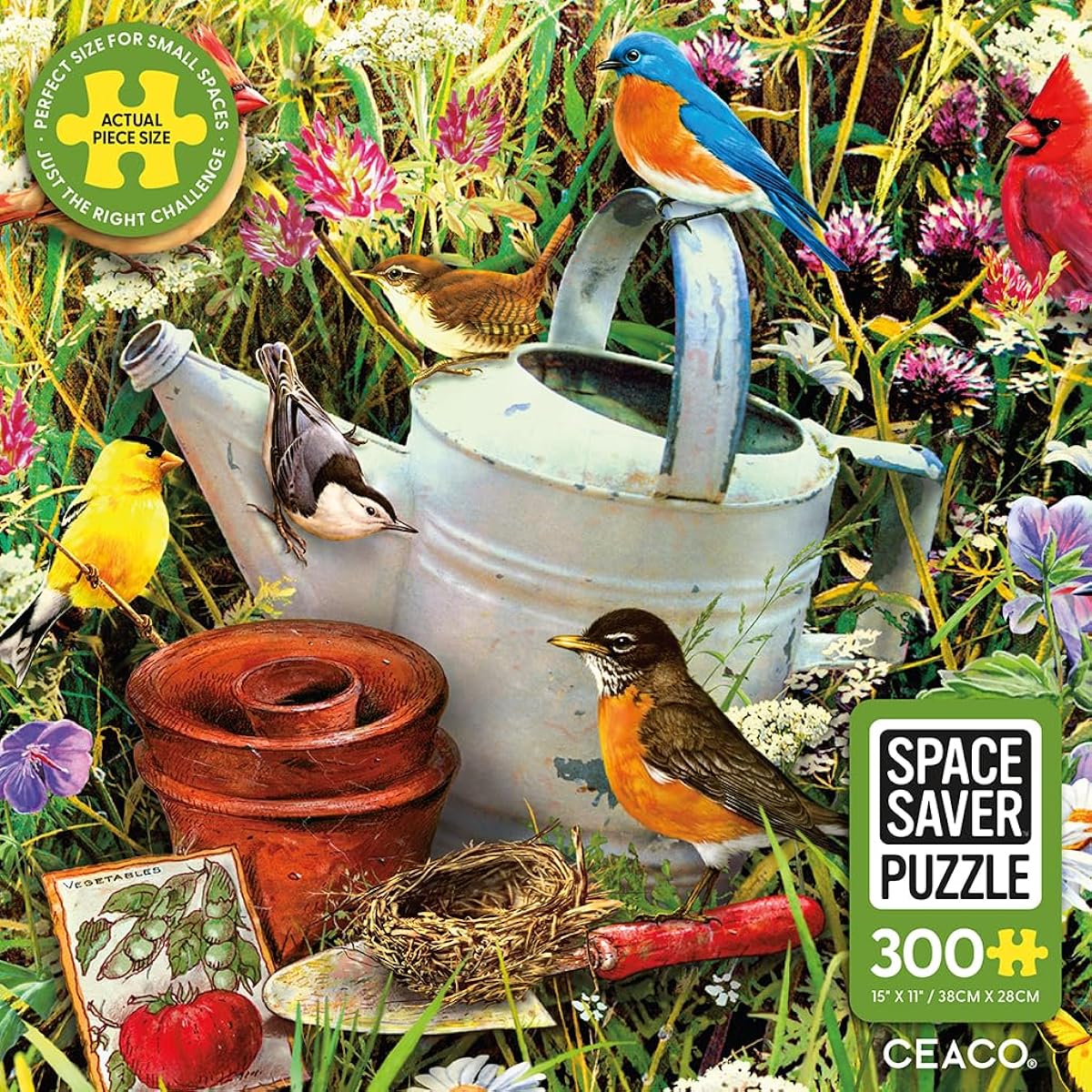 Ceaco - Space Saver - Garden Birds - 300 Piece Jigsaw Puzzle