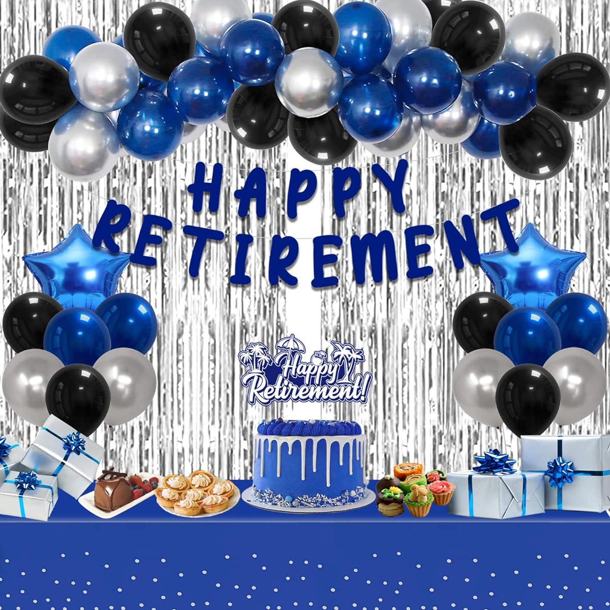 Retirement celebration blue balloons