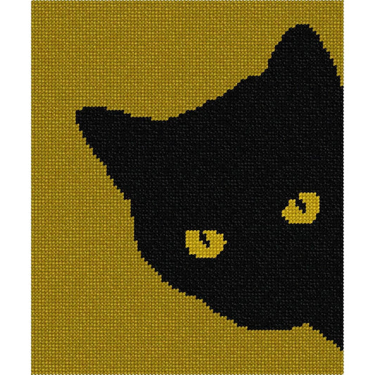 Pepita Needlepoint Kit: Cat Around the Horns, Gold, 7" x 8"