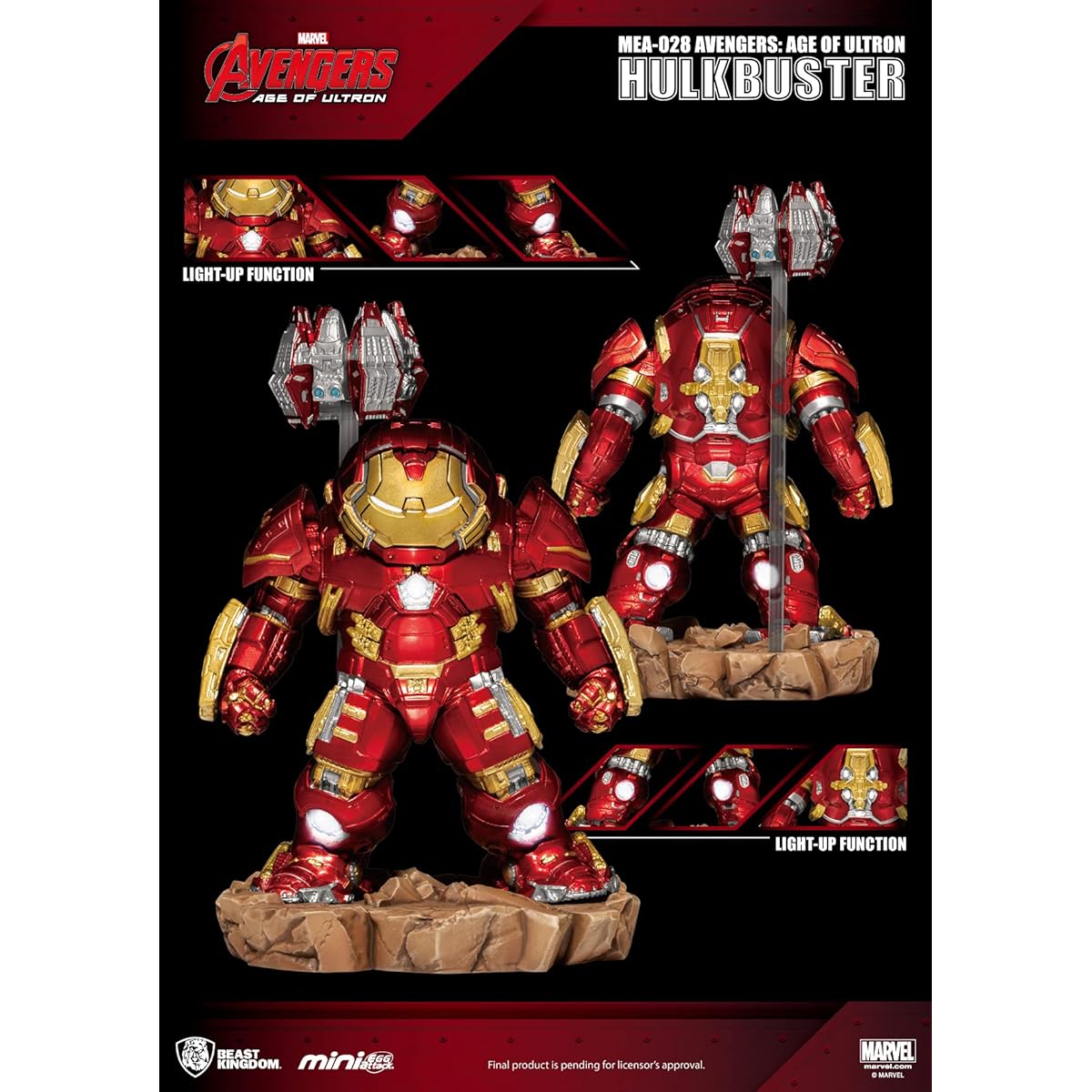 Beast Kingdom Marvel Avengers: Age of Ultron Hulkbuster MEA-028 Mini Egg Attack Figure Multicolor