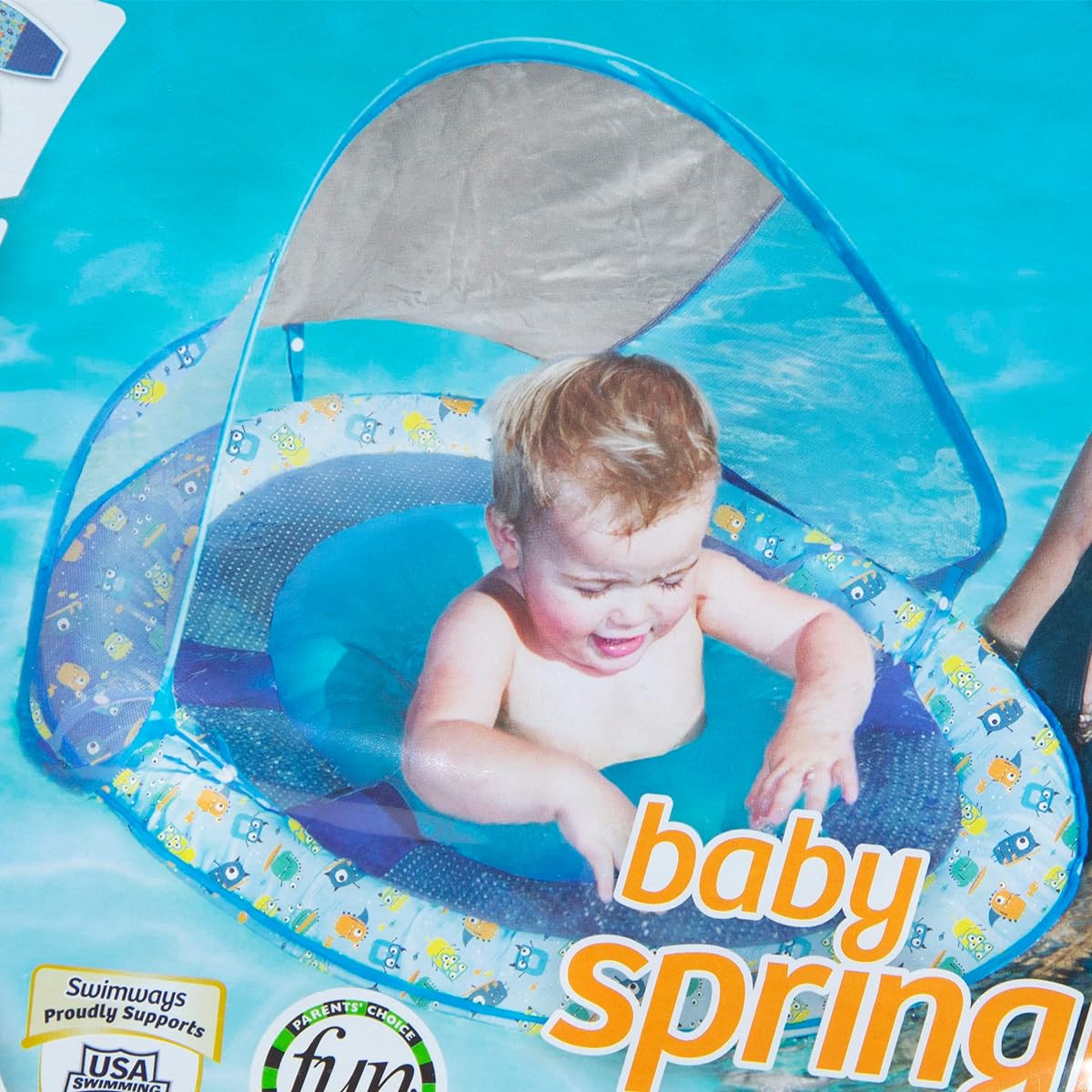 SwimWays Baby Spring Float Sun Canopy - Blue Sea Life - 9-24 Months