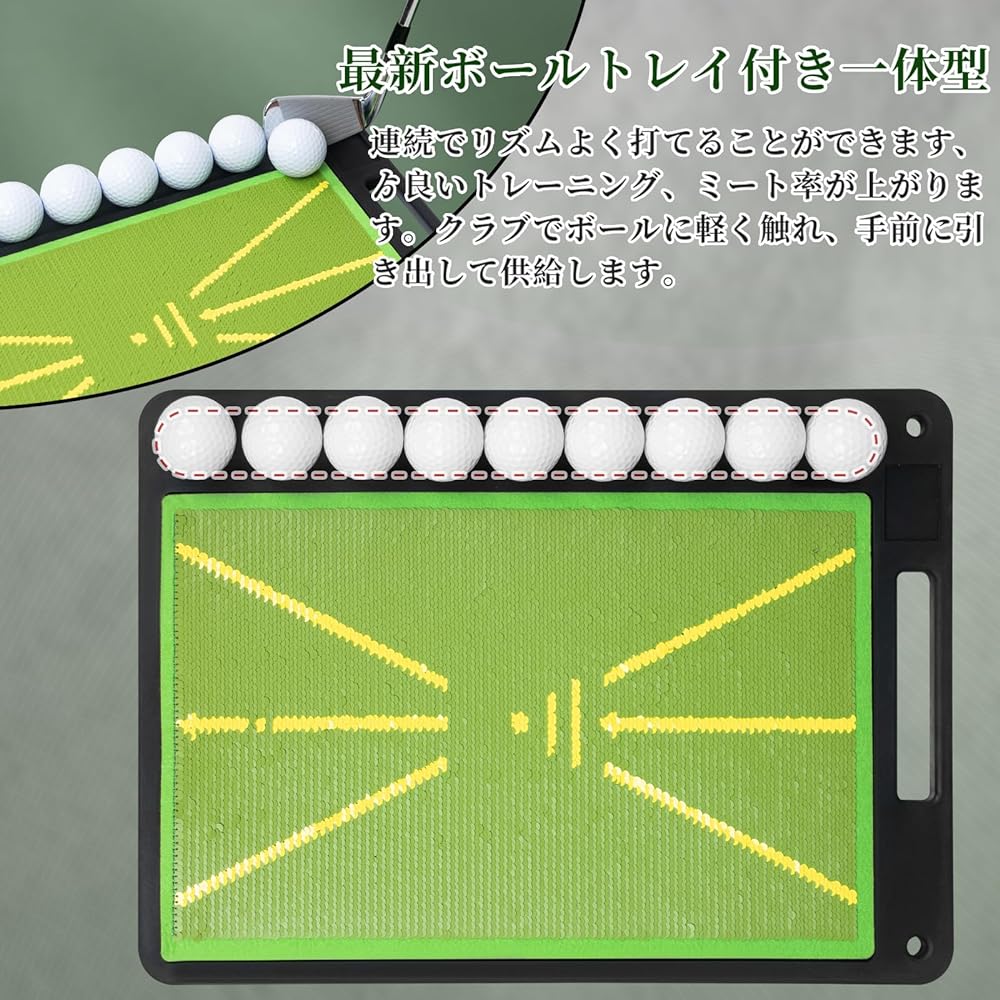 Big Teeth Authentic Golf Mat, Track Tracking, Shot Mat, Golf Practice, Practice Equipment, Swing Modification, Practice Swing Practice, Easy to Carry