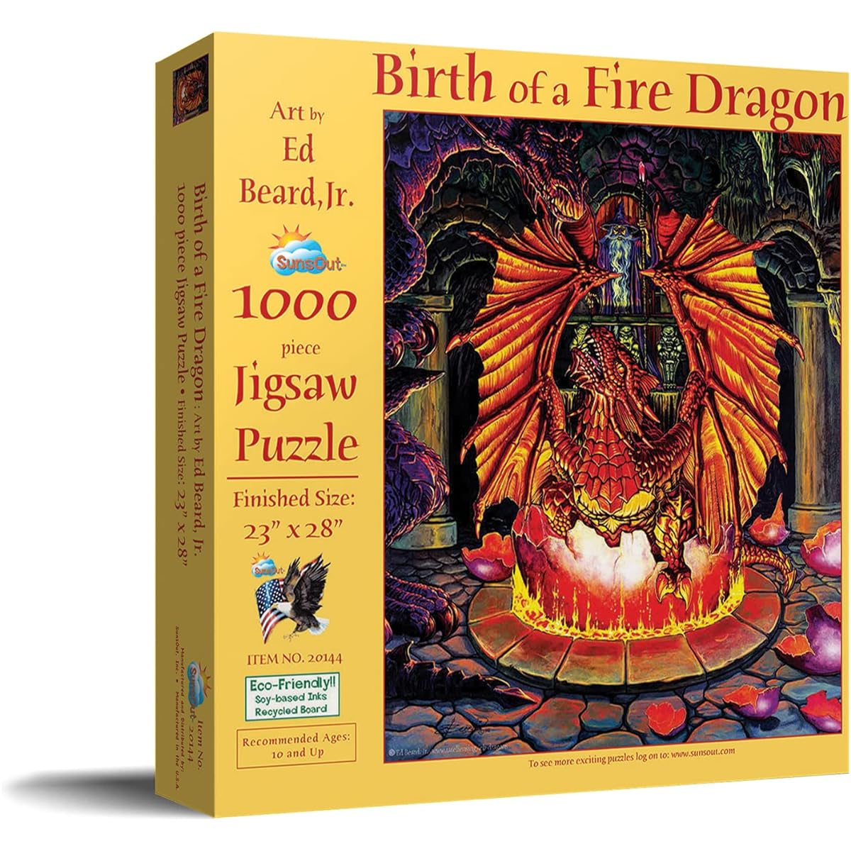 SUNSOUT INC - Birth of the Fire Dragon - 1000 Piece Jigsaw Puzzle by Artist - Finished Size 23" x 28" - MPN# 20144