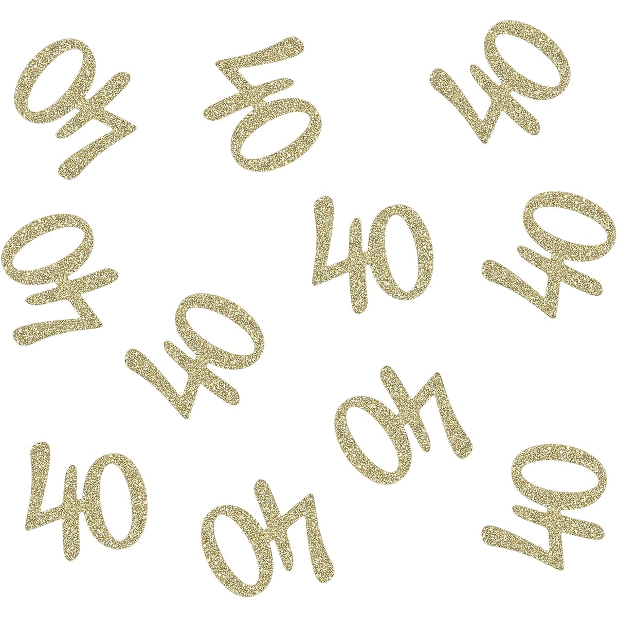 100pcs Gold Glitter Number 40 Table Confetti for 40th Birthday/Anniversary Celebration Decorations