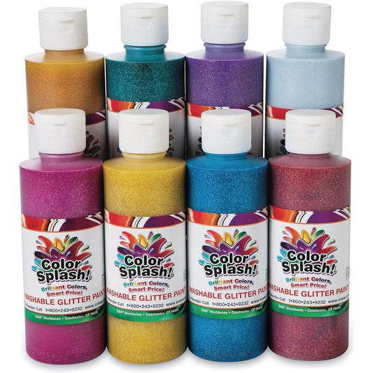 S&S Worldwide 226.8 g.Color Splash! Washable Glitter Paint Assortment