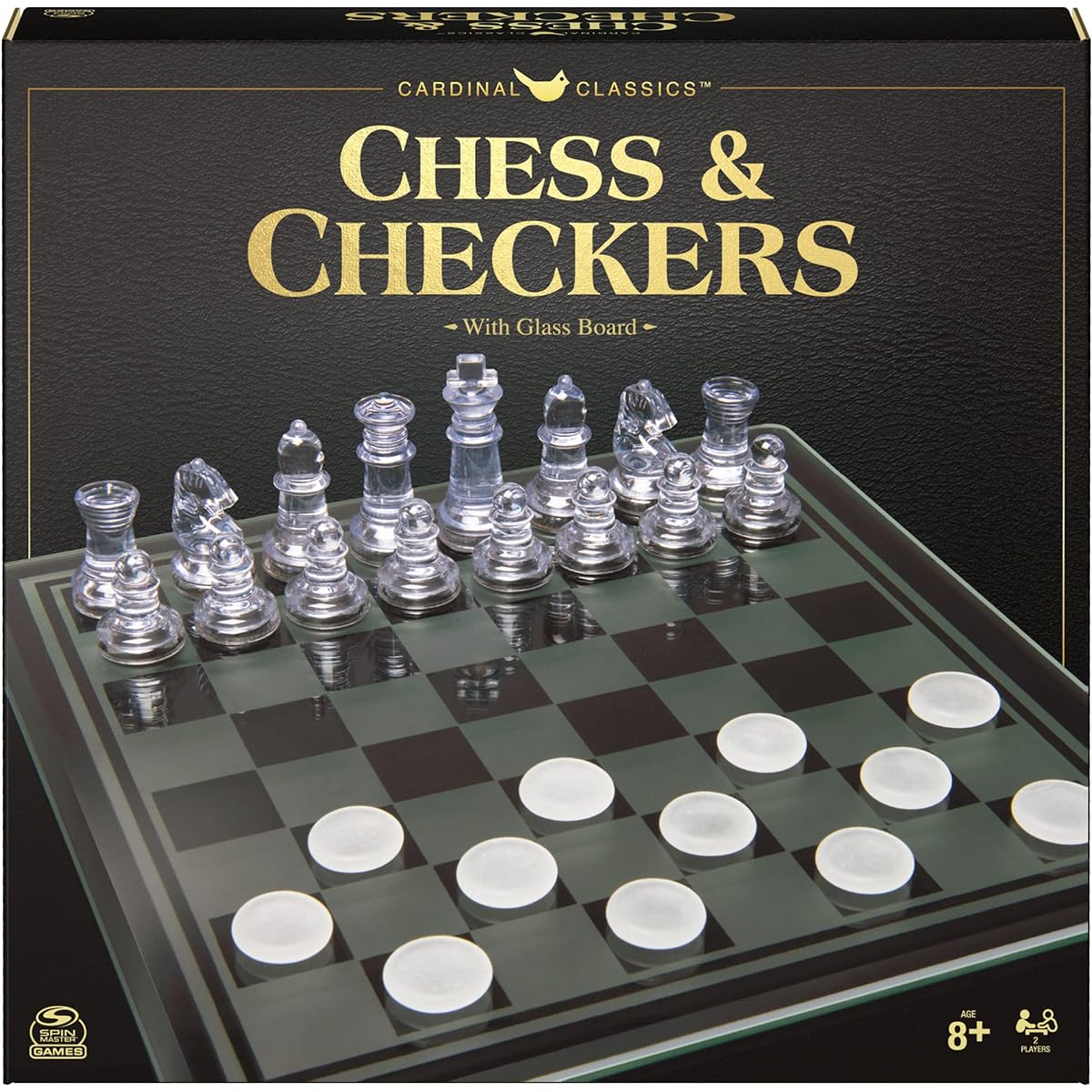 Chess & Checkers Game with Glass Board