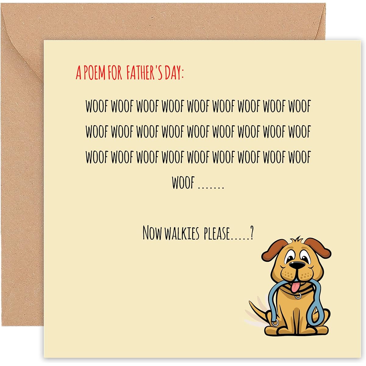 Felbridge Studio Father's Day Card - Father's Day Card - Funny Father's Day Card - From Dog - Gift from Daughter - Father Stepfather Stepfather Pop Husband Cute Humor - 5.5 inches