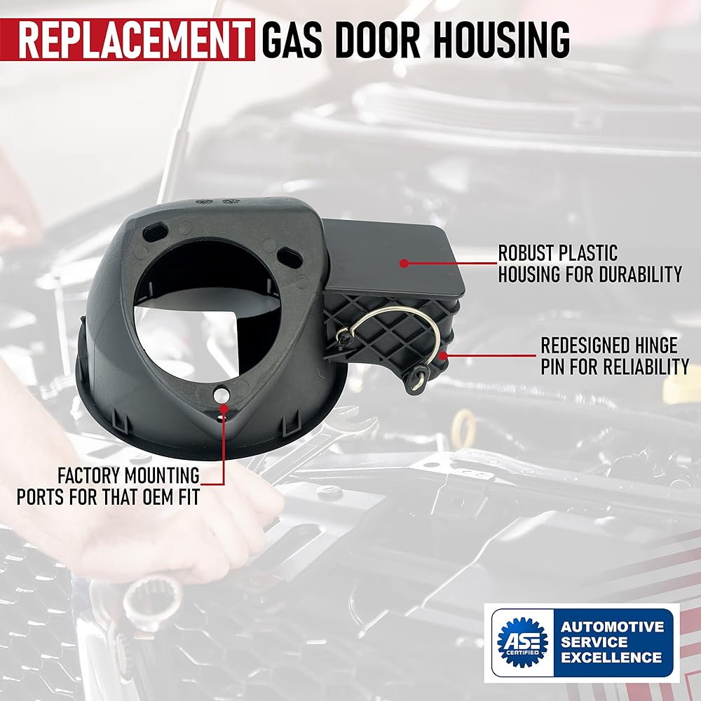 Fuel Fill Door Housing Pocket Assembly - Fits Ford F150 and Lincoln Mark LT Models - Compatible with 2004-2008 Models - 4L3Z-9927936-BA, 924-801, 4L3Z9927936BA, 924801 - Gas Tank Cap Door Hinge