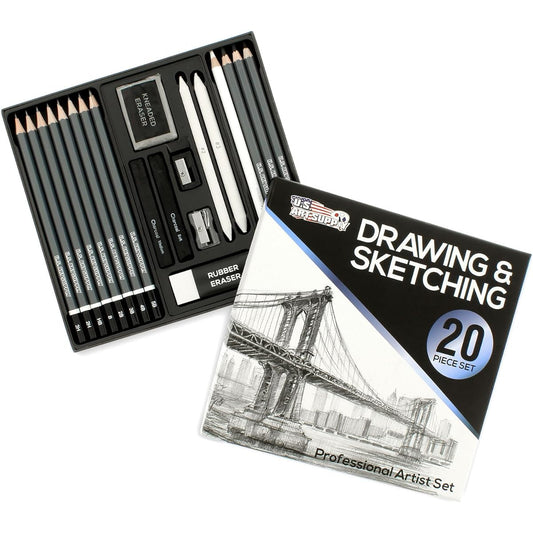 and 36 Count Professional Hi-Quality Artist Colored Pencil Set with 12 Watercolor, 8 Graphite, 12 Colored & 4 Woodless Pencils. Great for Drawing Manga Art and works with all Drawing Media. Now Includes a FREE Reusable Plastic Carry Case by US Art Supply