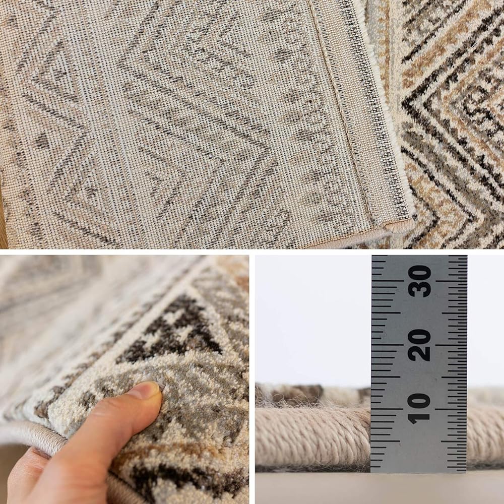 Sayan Sayan Kilim Pattern High Density Entrance Mat Indoor Suit 67x120 Beige Made in Belgium