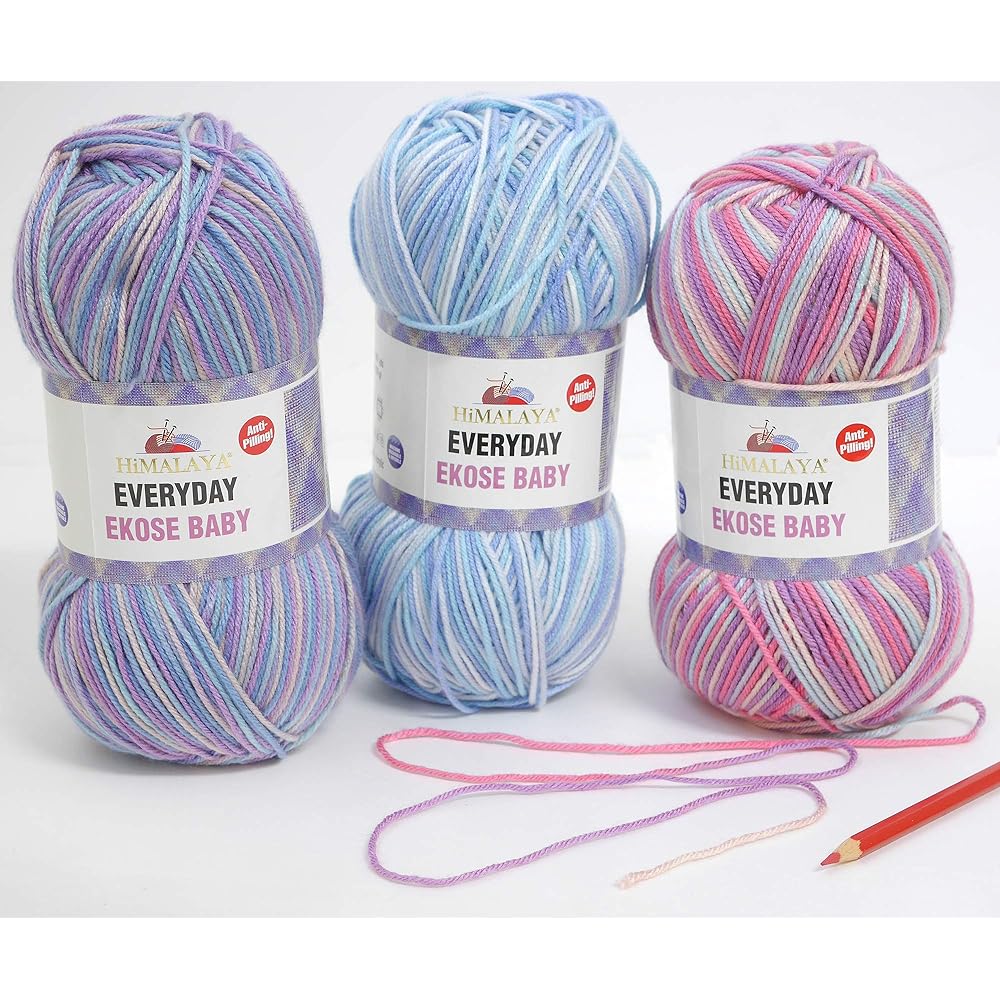 NASKA Everyday Ecoze Wool Thick Col.24201 Purple 200g Approx. 330m Set of 5 Balls