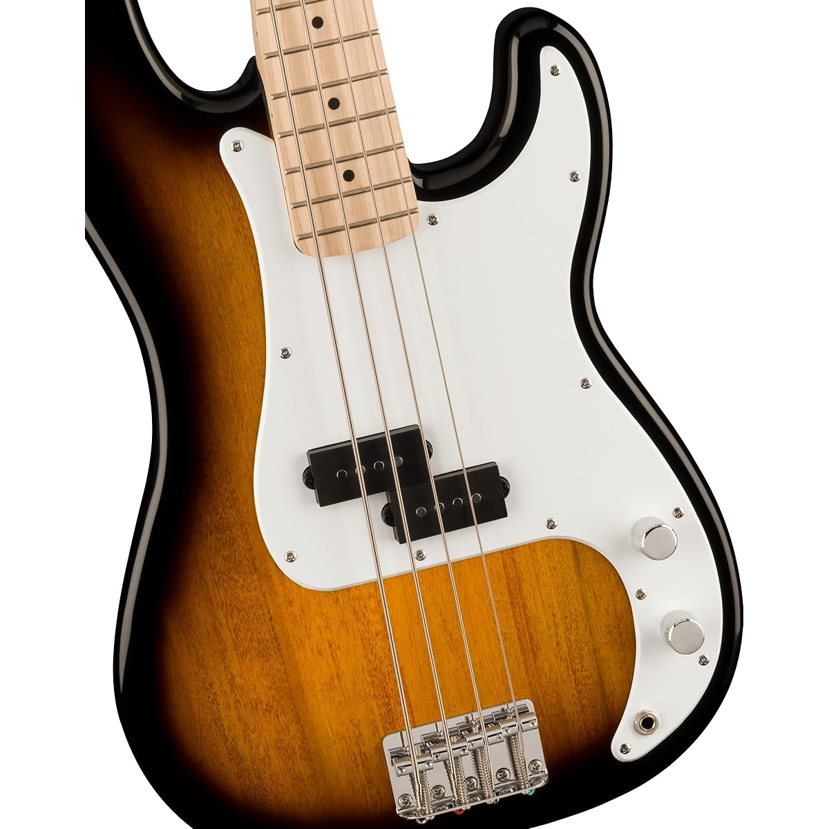 Fender Squier by Fender Squier Electric Bass Sonic™ Precision Bass®, Maple Fingerboard, White Pickguard, 2-Color Sunburst, Soft Case Included