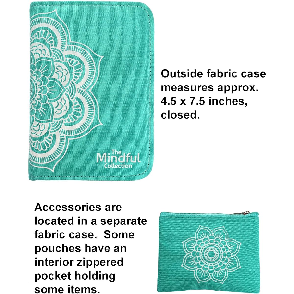 Knitter's Pride Mindful Compassion 6" 5 Set Large DPN Double Point Lace Knitting Needles Set Size US 4 5 6 7 8 Stainless Steel 1 Gauge Bundle Artsiga Crafts Project Bag 250308