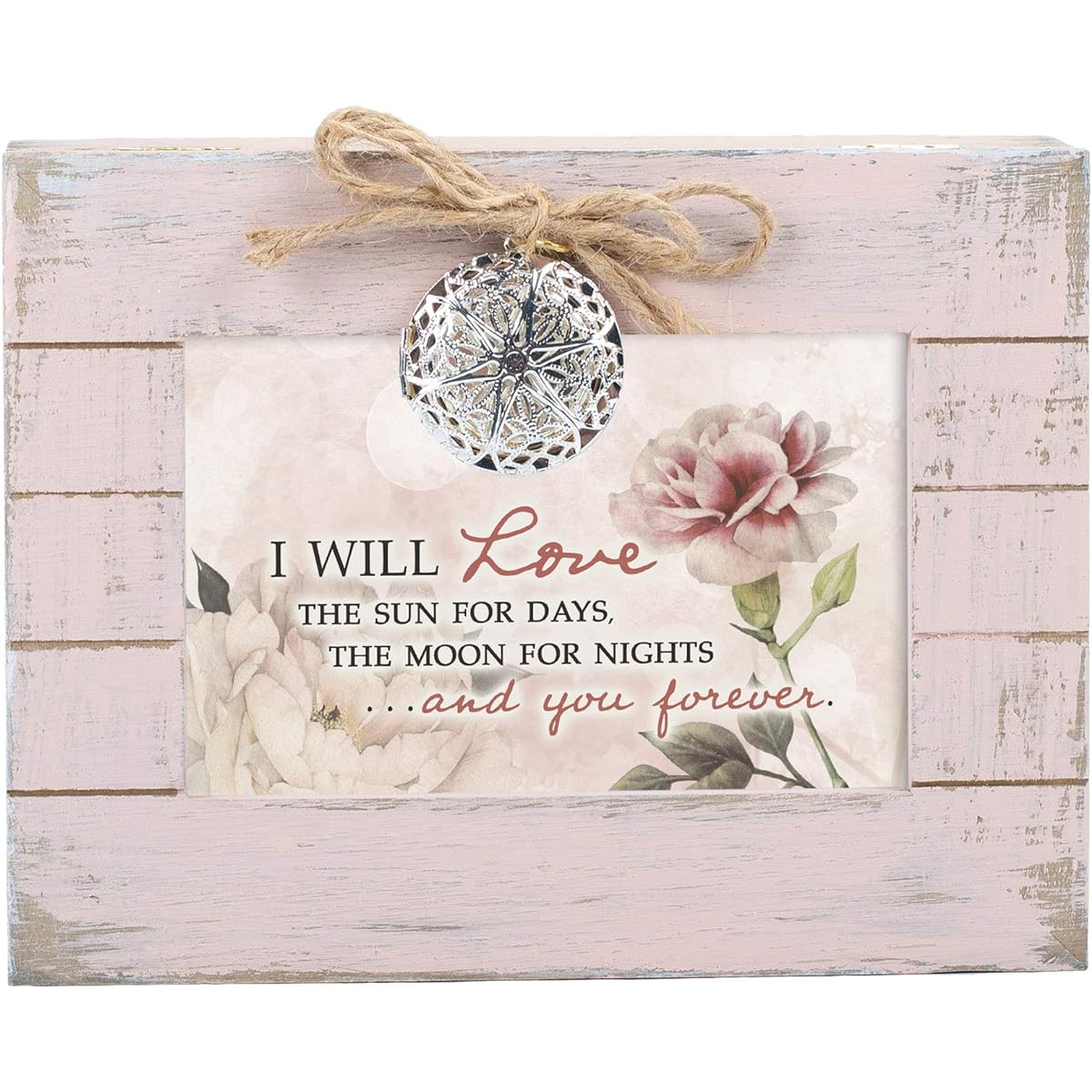 Cottage Garden Love Sun Moon You Forever Blush Pink Wooden Rocket Music Box "Wind Beneath My Wings"